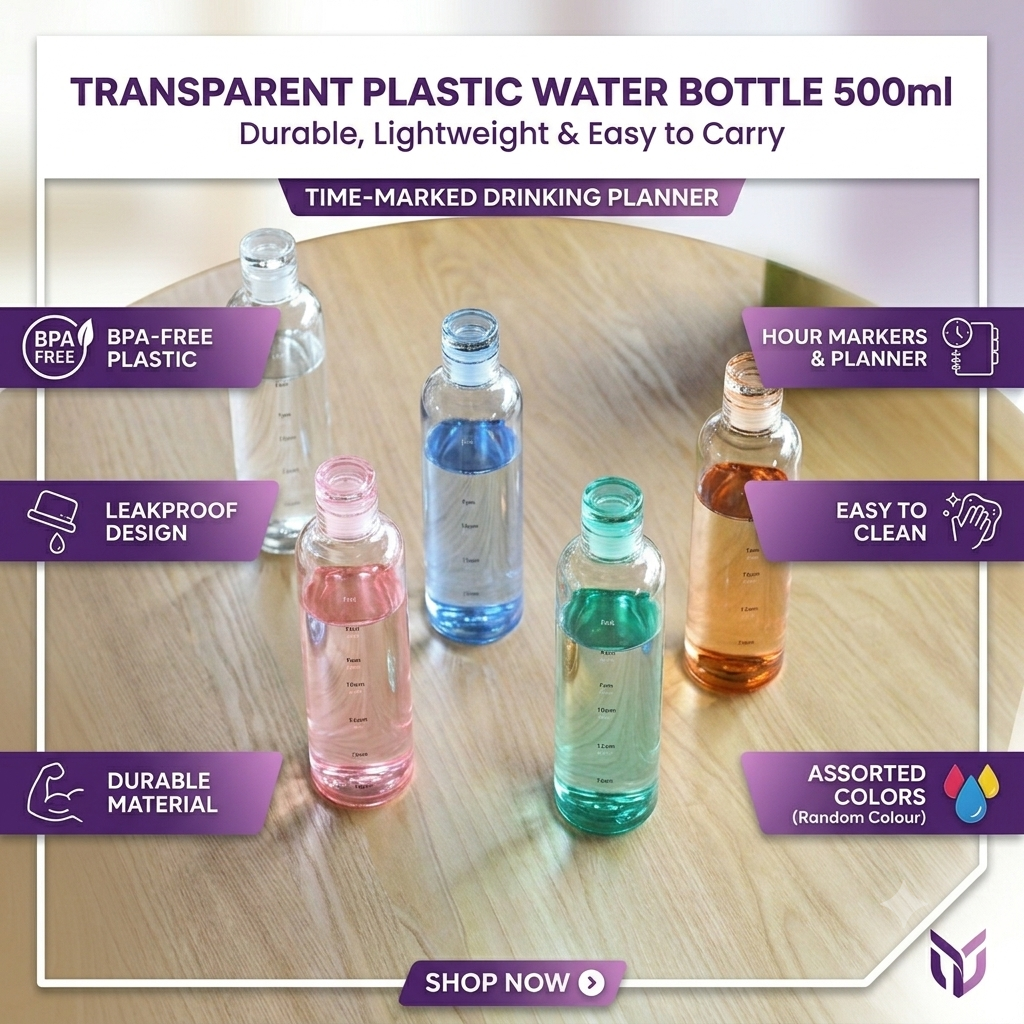 Portable Sports Water Bottle Transparent Plastic - Fanub.shop