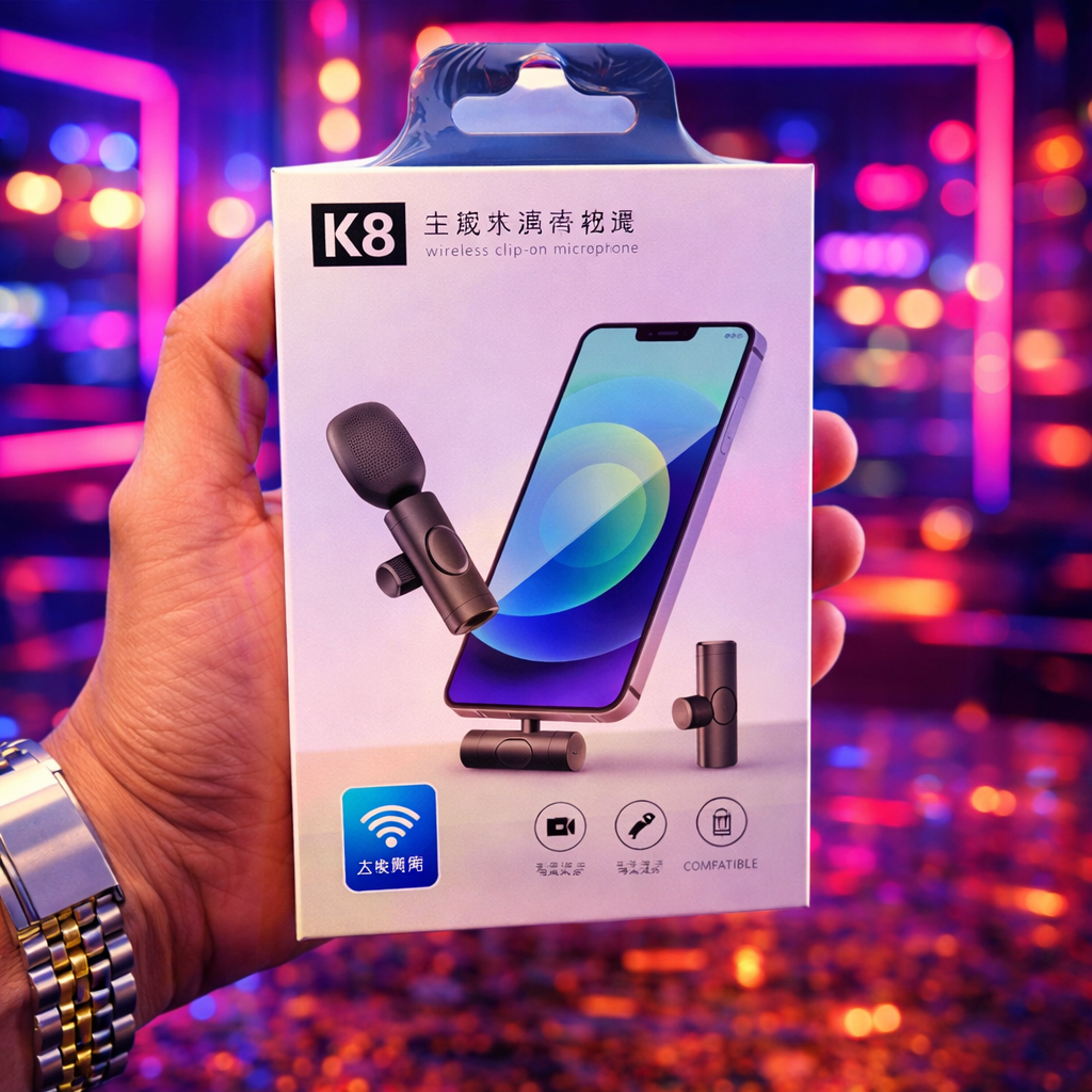 K8 Wireless Collar Microphone USB-C – Noise Reduction, 65ft Range, Plug & Play Android