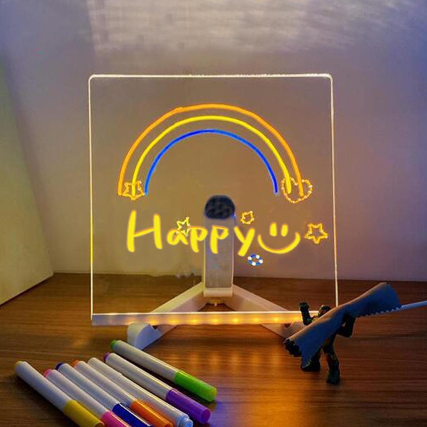 Transparent Acrylic LED Dry Erase Message Board