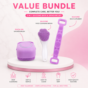 3 in 1 Silicone Bath & Skincare Value Bundle - Fanub.shop