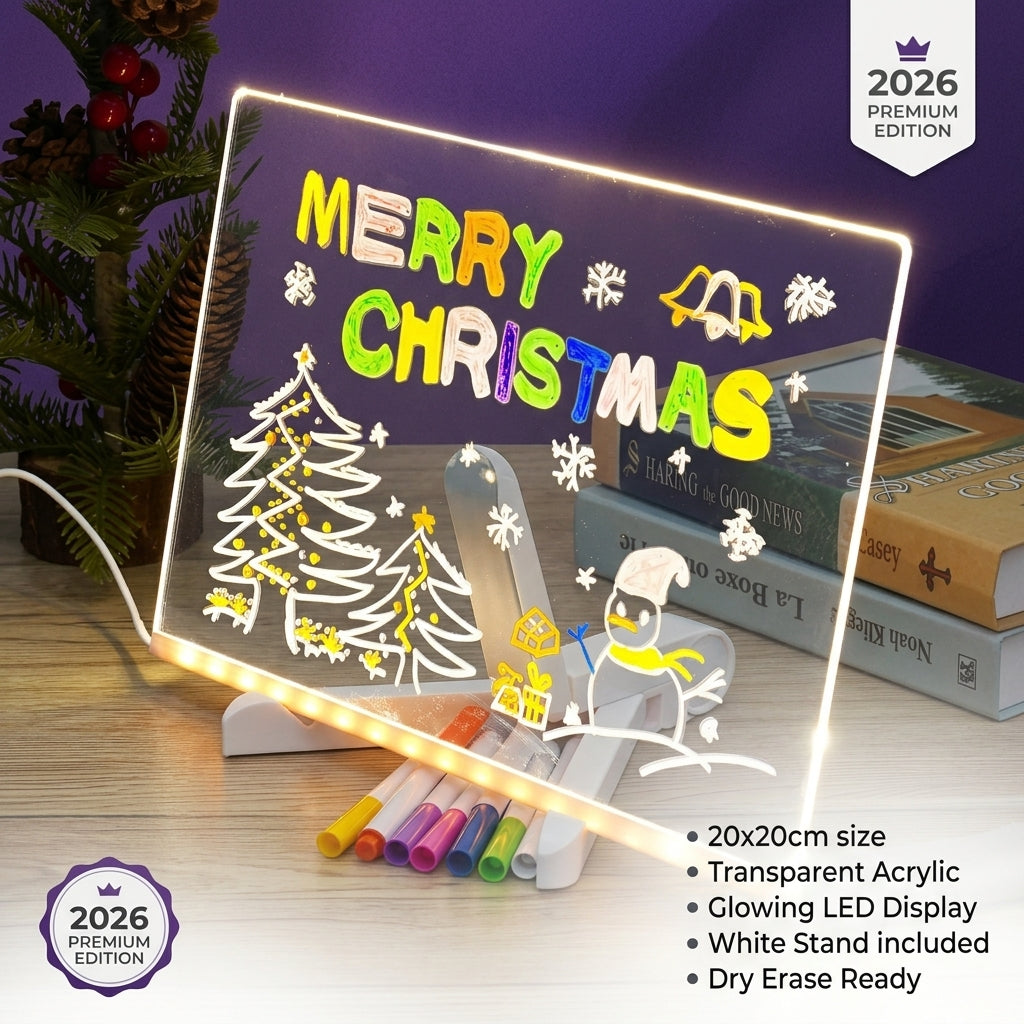 Transparent Acrylic LED Dry Erase Message Board